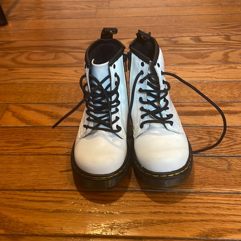 White Doc Martins kids size 8